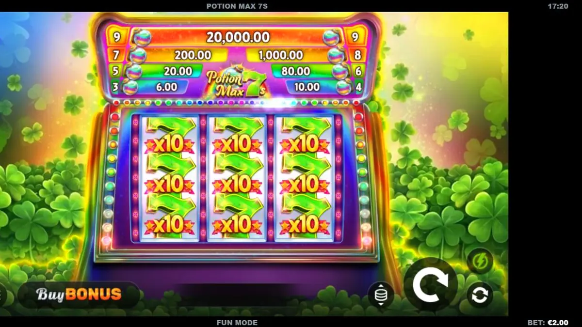 Interface do jogo Potion Max 7s em um smartphone