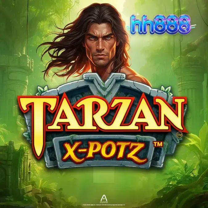 Interface do jogo Tarzan X-Potz com temática de selva e totens de multiplicadores