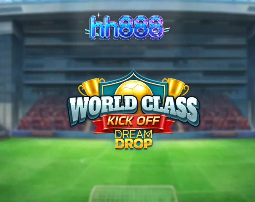 Interface do slot World Class Kick Off Dream Drop com tema de futebol retrô